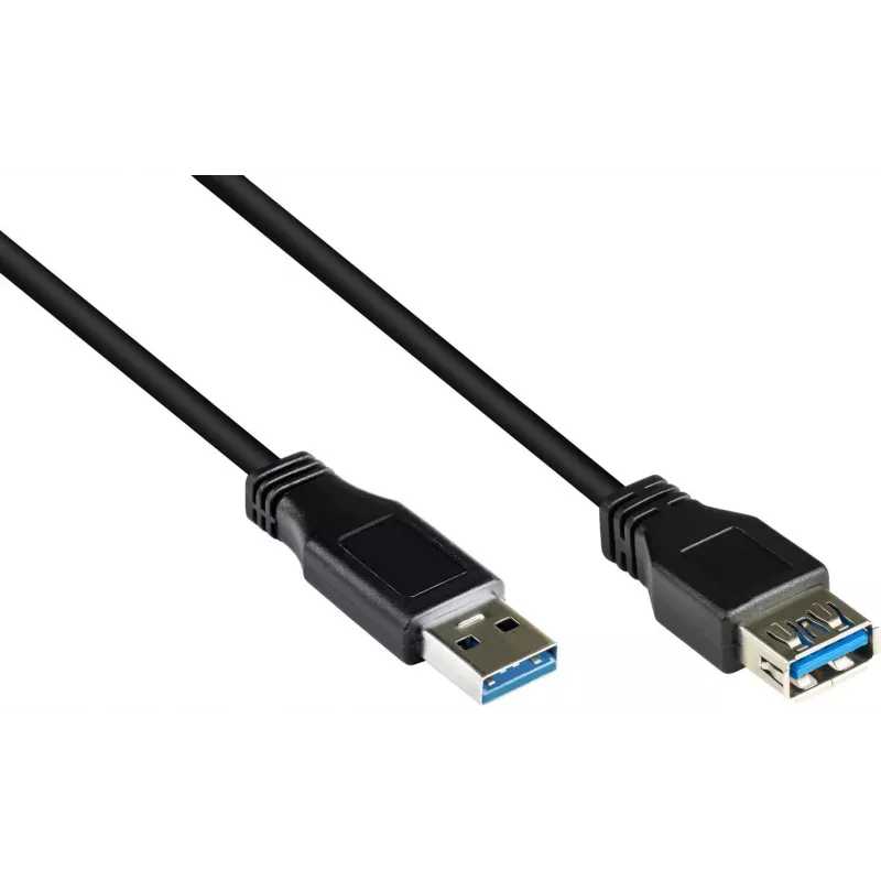 GoodConnections USB 3.0 ilginamasis laidas – A tipo kištukas į A tipo lizdą, 1,8 m, juodas (2711-S02)