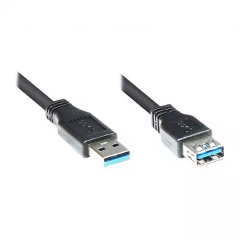 GoodConnections USB 3.0 ilginamasis laidas – A tipo kištukas į A tipo lizdą, 1,8 m, juodas (2711-S02)