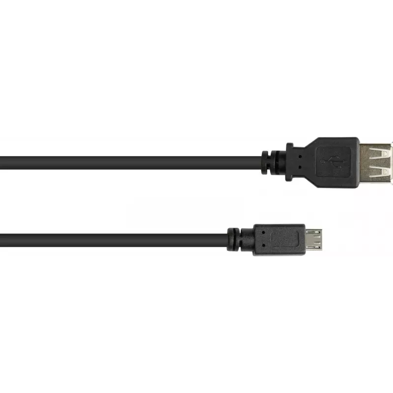 GoodConnections USB-OTG adapterio kabelis, Micro-USB Type B vyriškas į USB Type A moterišką, USB 2.0, 0,1 m, juodas