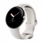 Google Pixel Watch LTE 41mm Poliruotas sidabrinis korpusas su sportine apyranke - Chalk