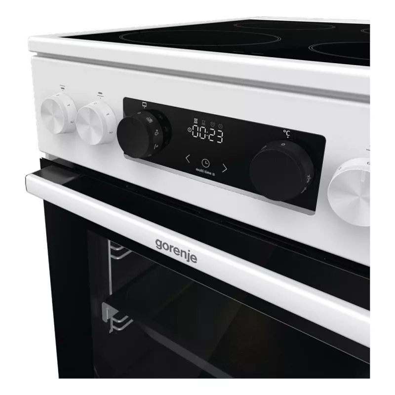 Gorenje GEC 5C41 WG Laisvai pastatoma elektrinė viryklė – balta, 50 cm, 70 L, 9 funkcijų