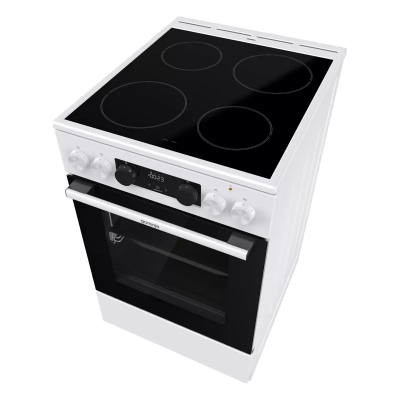 Gorenje GEC 5C41 WG Laisvai pastatoma elektrinė viryklė – balta, 50 cm, 70 L, 9 funkcijų