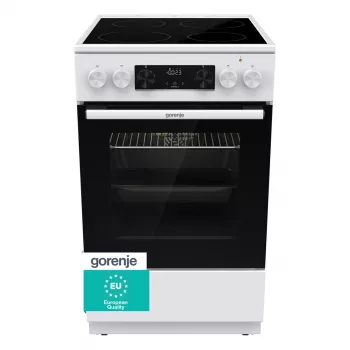 Gorenje GEC 5C41 WG Laisvai pastatoma elektrinė viryklė – balta, 50 cm, 70 L, 9 funkcijų