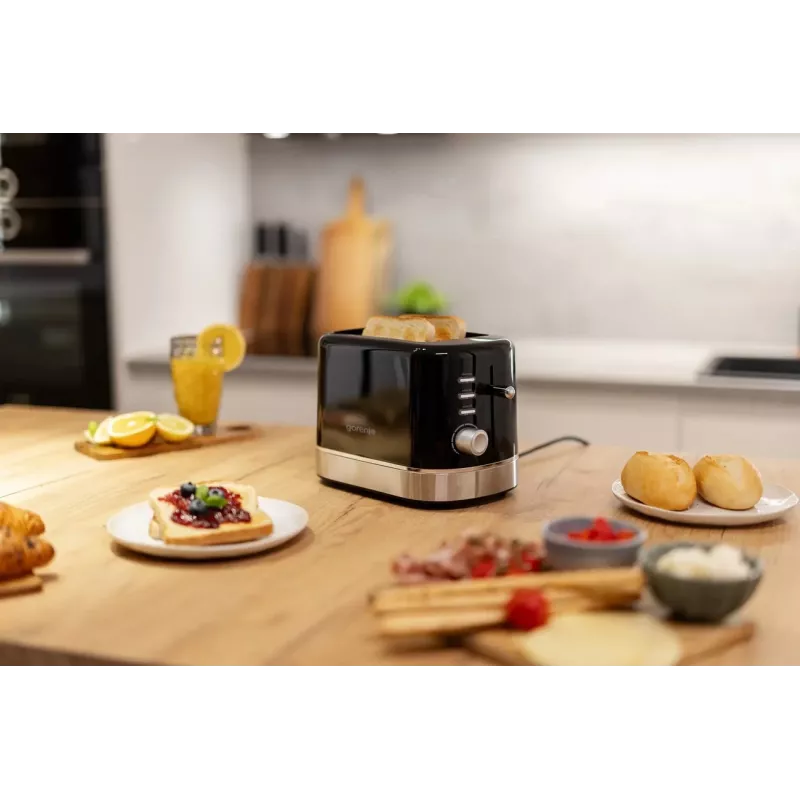 Gorenje T800DB 2 padalų skrudintuvas, 800 W, 7 skrudinimo lygiai, juodas