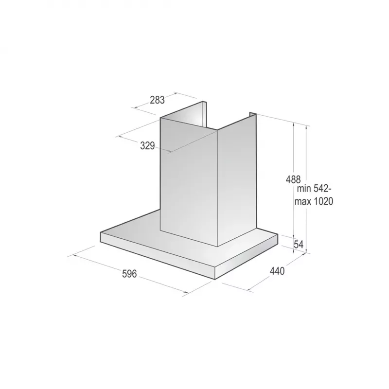 Gorenje WHT66236B Sieninis gaubtas juodos spalvos 650 m³/h