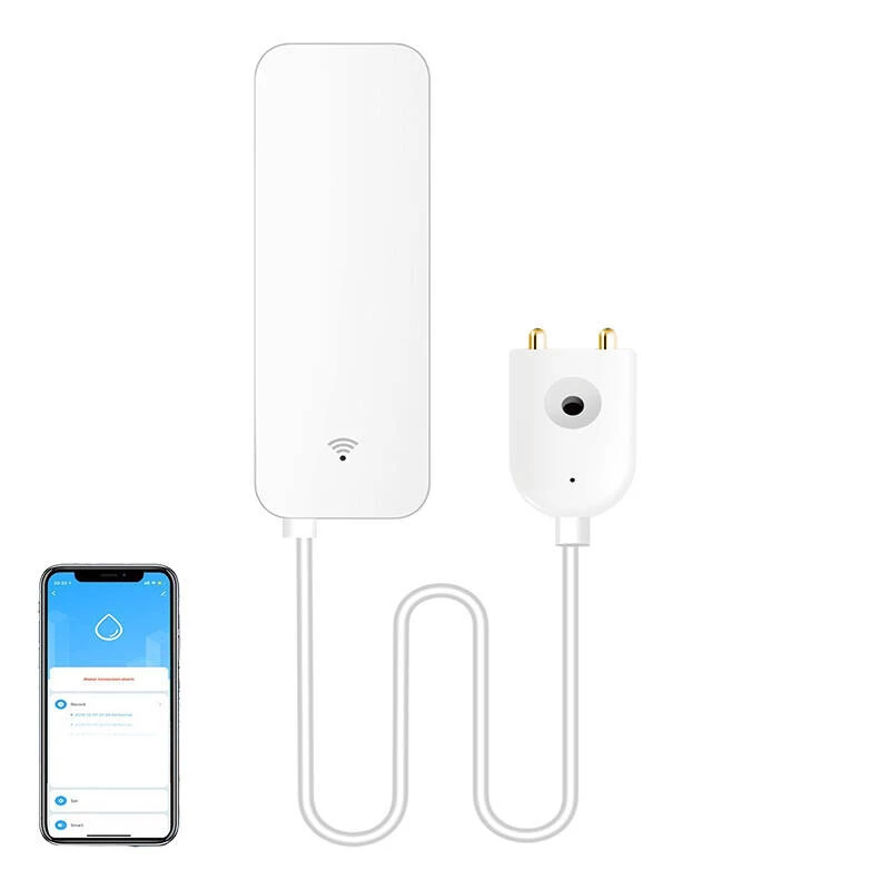 GOSUND S5 WiFi Smart Water Leak Sensor su Tuya programėlės įspėjimais, 2.4GHz, IP67 zondas, baltas