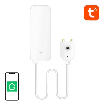 GOSUND S5 WiFi Smart Water Leak Sensor su Tuya programėlės įspėjimais, 2.4GHz, IP67 zondas, baltas