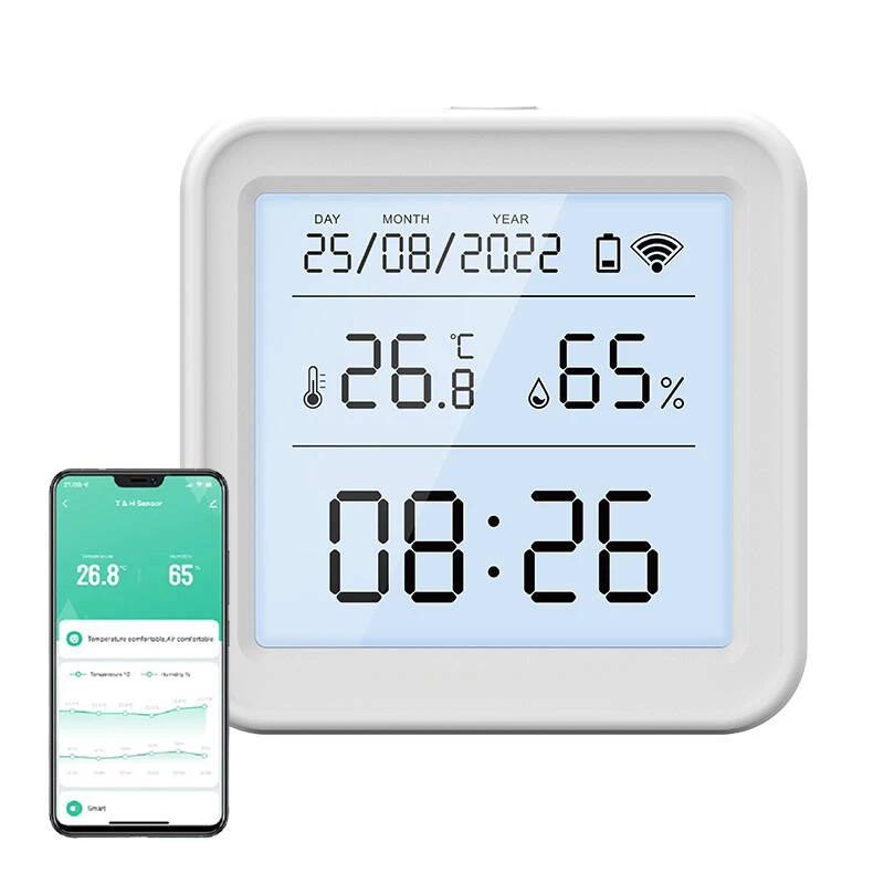 Gosund S6 išmanusis Wi-Fi temperatūros ir drėgmės jutiklis su LCD ekranu, suderinamas su Tuya