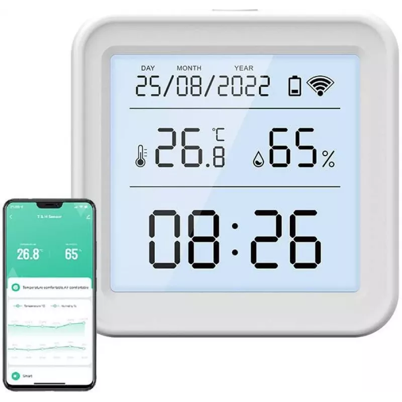 Gosund S6 išmanusis Wi-Fi temperatūros ir drėgmės jutiklis su LCD ekranu, suderinamas su Tuya