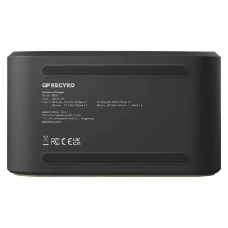 GP Baterijų įkroviklis B361 su 4 kanalais, 2600 mAh, 2,8 V, juodas EU