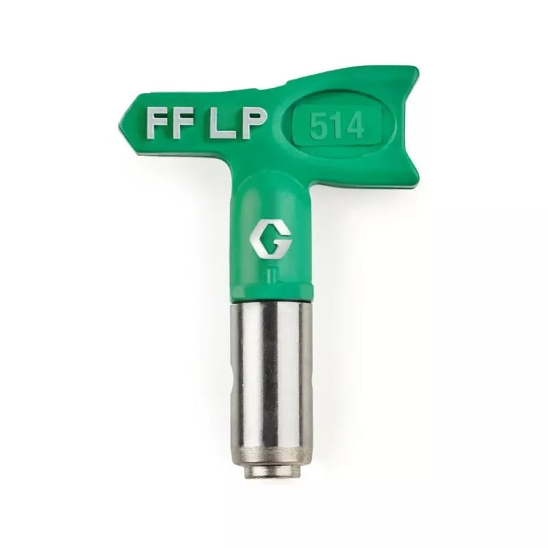 Graco Green Finishing Nozzle FFLP514 - RAC X Fine Finish Low Pressure Airless Spray Tip, 0.014 inch Orifice, 10 inch Fan Width