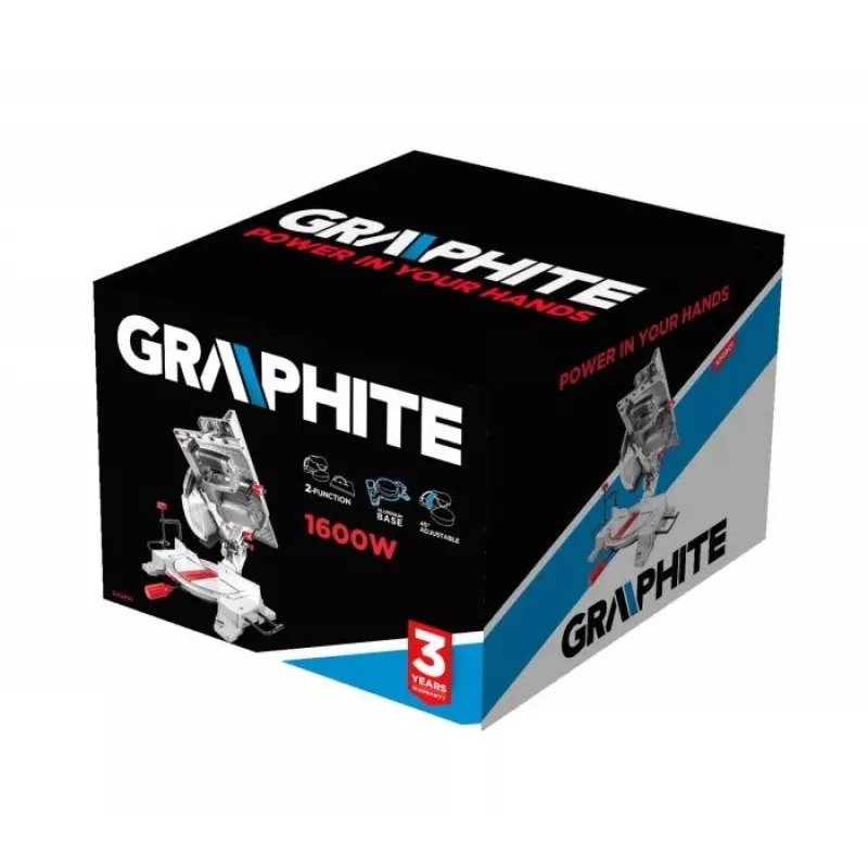 GRAPHITE universalus pjūklas 1600W, 254 mm diskas, 30 mm anga