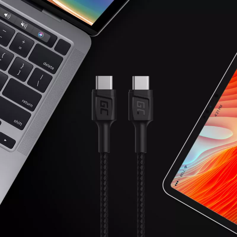 Green Cell GC PowerStream USB Type-C vyriškas į Type-C vyriškas greito įkrovimo laidas 2m juodas