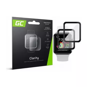 Green Cell GL88 2x GC Clarity apsauginis stiklas, skirtas Apple Watch 42mm (grūdintas stiklas, 9H, skaidrus)