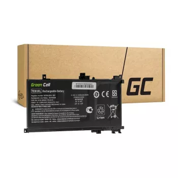 Green Cell TE03XL baterija, skirta HP Omen 15-AX ir Pavilion 15-BC serijoms – 52,5Wh, 11,55V, 4550mAh, Li-ion, 3 elementai, juoda