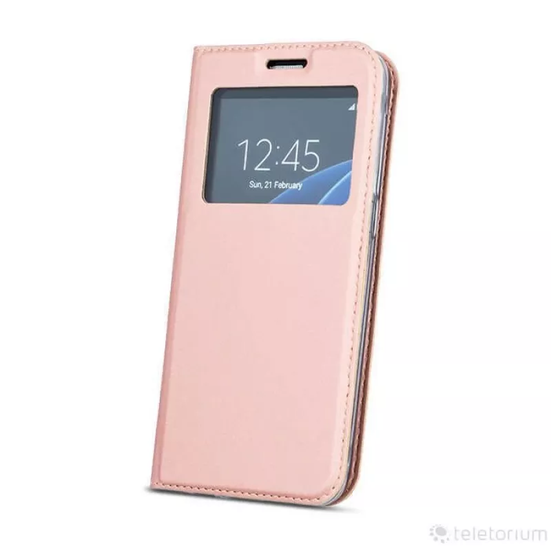 GreenGo Smart Look Flip Case, skirtas Huawei P10 Plus - Rožinis auksas