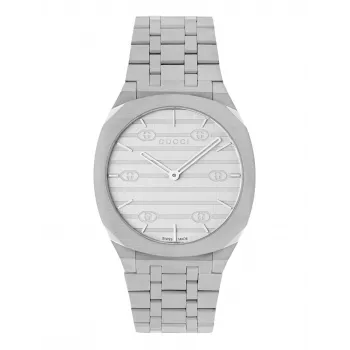 Gucci 25H moteriškas kvarcinis laikrodis YA163402 34mm nerūdijantis plienas