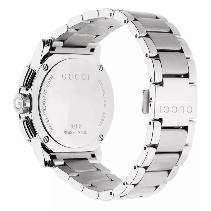 Gucci G-Chrono Vyrų Laikrodis YA101204 44mm Nerūdijantis Plienas Juodas Ciferblatas Chronografas Data