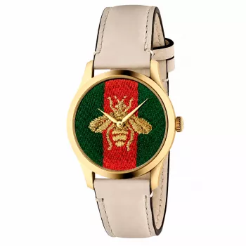 GUCCI G-Timeless moteriškas laikrodis YA1264128 38mm Šveicariškas kvarcinis nerūdijantis plienas sidabrinis ciferblatas