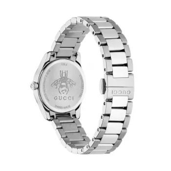 Gucci G-Timeless moteriškas laikrodis YA126572A 27mm nerūdijantis plienas sidabrinis ciferblatas deimantiniai valandų rodikliai Šveicariškas kvarcas