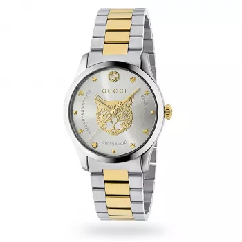 Gucci G-Timeless vyriškas laikrodis YA1264074 38mm nerūdijantis plienas sidabrinis ciferblatas