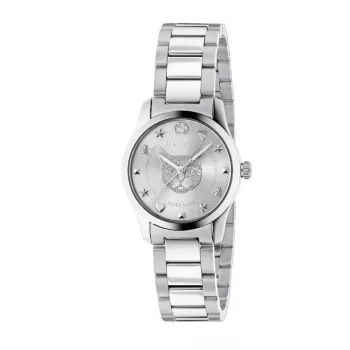 GUCCI G-Timeless Women's Quartz Watch YA126595 27mm Stainless Steel Silver Dial