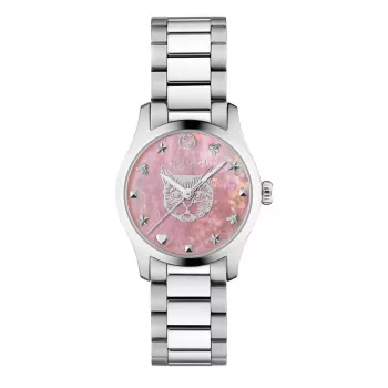 Gucci G-Timeless Moteriškas Laikrodis YA1265013 27mm Nerūdijantis Plienas Sidabrinis Ciferblatas