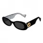 Gucci GG0517S-001 Moteriški kvadratiniai acetatiniai akiniai nuo saulės juodi/pilki 52mm