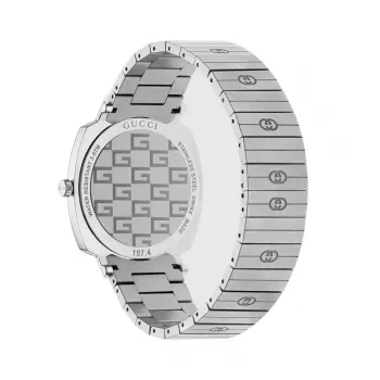 GUCCI Grip Unisex Quartz Watch 35mm Stainless Steel Silver Dial YA157410