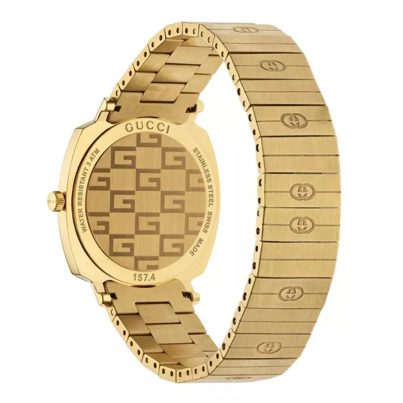 GUCCI Grip Watch YA157403 35mm Swiss Quartz Stainless Steel Mesh Women's