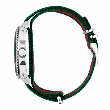 GUCCI vyriškas laikrodis YA136209A 45mm Swiss Quartz nerūdijantis plienas guma juoda