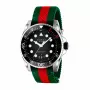 GUCCI vyriškas laikrodis YA136209A 45mm Swiss Quartz nerūdijantis plienas guma juoda