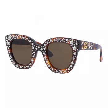 GUCCI Moteriški GG0116S-003 Cat Eye Akiniai Havana Ruda Gradient 49mm