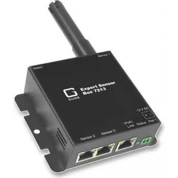 Güde Expert Sensor Box 7213-3 - Tinklo aplinkos stebėjimo įrenginys su temperatūra, drėgme, 2 jutiklių prievadais, 2 skaitmeniniais įėjimais, relės išėjimu