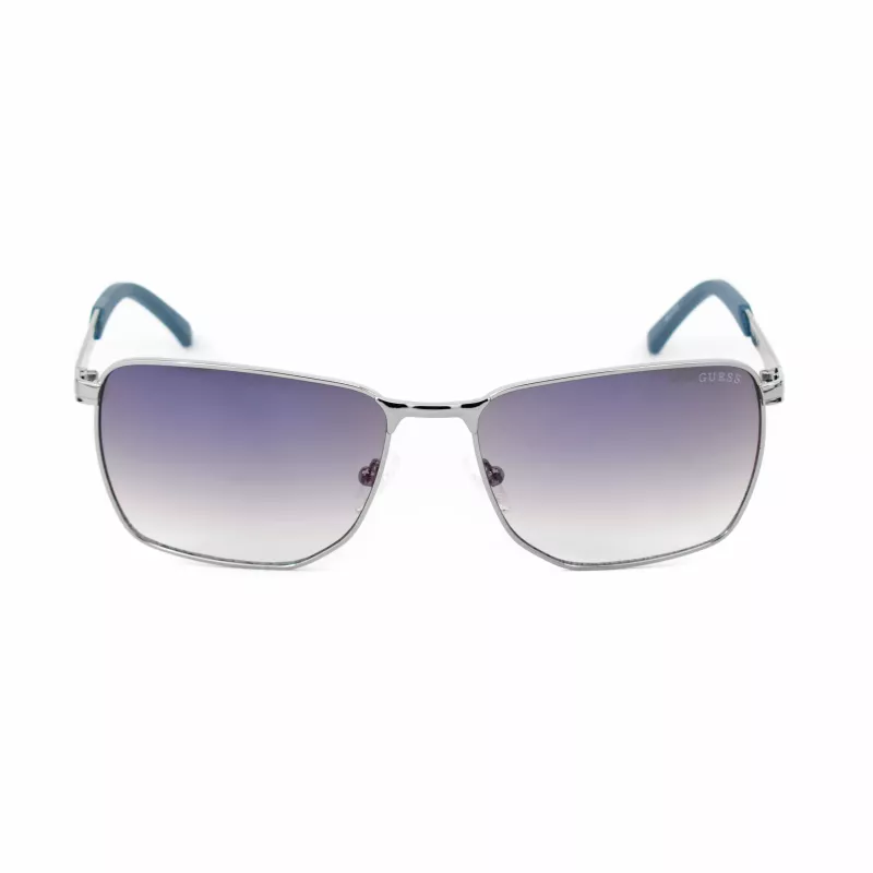GUESS GF00018-6008C Vyriški stačiakampiai akiniai nuo saulės - Juodas rėmelis, pilki lęšiai su UV400