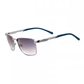 GUESS GF00018-6008C Vyriški stačiakampiai akiniai nuo saulės - Juodas rėmelis, pilki lęšiai su UV400