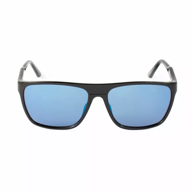 GUESS GF00048-5901C Vyriški stačiakampiai akiniai nuo saulės - juodas rėmas, pilki lęšiai