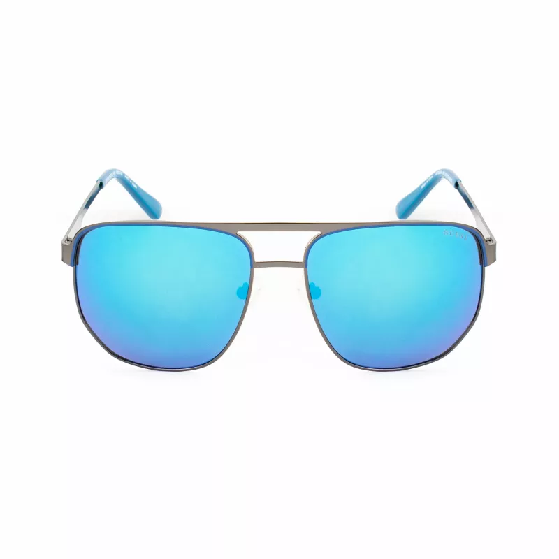 Guess GF00061-6106X vyriški akiniai nuo saulės, juodas rėmelis, pilki lęšiai, 61 mm