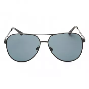 GUESS GF0231-02A Vyriški stačiakampiai akiniai nuo saulės - Juodas rėmelis, pilki lęšiai, 58 mm