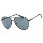 GUESS GF0231-02A Vyriški stačiakampiai akiniai nuo saulės - Juodas rėmelis, pilki lęšiai, 58 mm