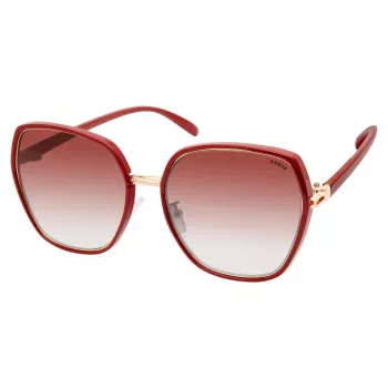 GUESS GF0407-5966F Moteriški akiniai nuo saulės - Havana rudos spalvos acetato rėmelis, rudi gradientiniai lęšiai, 59 mm