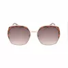 GUESS GF0410-5932F Moteriški kvadratiniai akiniai nuo saulės - Blizgantis juodas rėmelis, dūminiai gradientiniai lęšiai, 59 mm