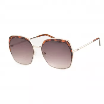 GUESS GF0410-5932F Moteriški kvadratiniai akiniai nuo saulės - Blizgantis juodas rėmelis, dūminiai gradientiniai lęšiai, 59 mm