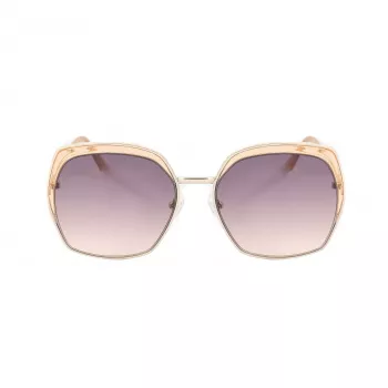 GUESS GF0410-5933F Moteriški akiniai nuo saulės - Blizgantis juodas rėmelis, Gradientiniai dūminiai lęšiai, 59 mm