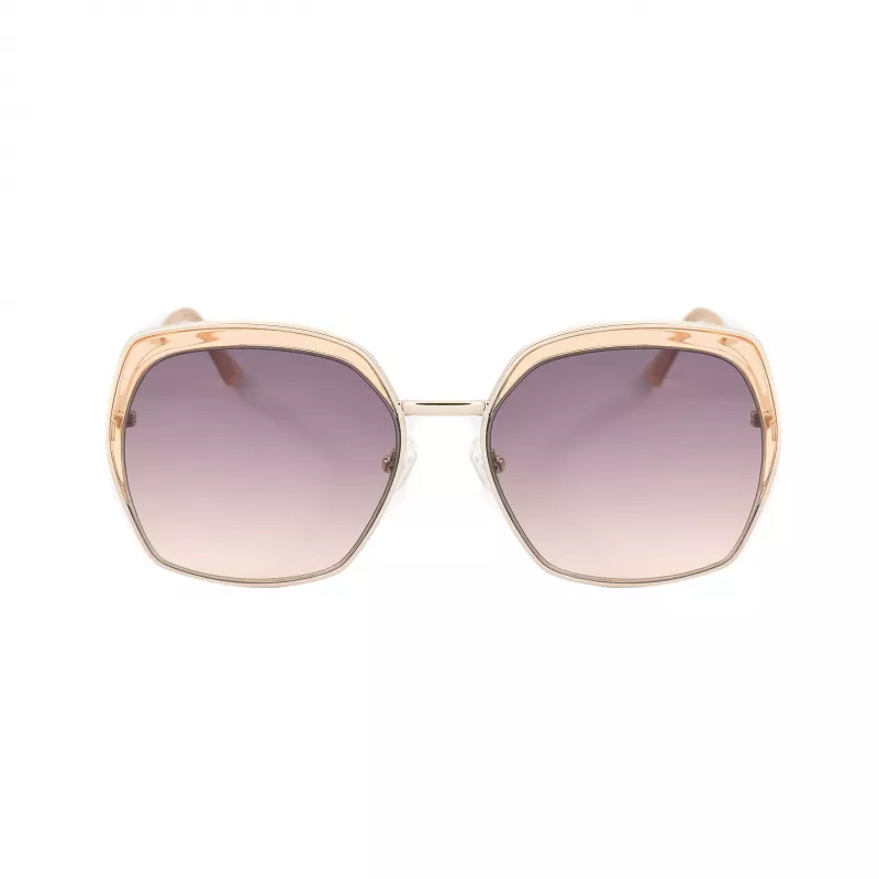 GUESS GF0410-5933F Moteriški akiniai nuo saulės - Blizgantis juodas rėmelis, Gradientiniai dūminiai lęšiai, 59 mm