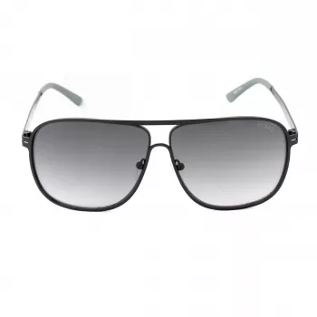 GUESS GF5025S-02B vyriški pilotiniai akiniai nuo saulės – juodas rėmelis, dūminiai pilki lęšiai, 61 mm