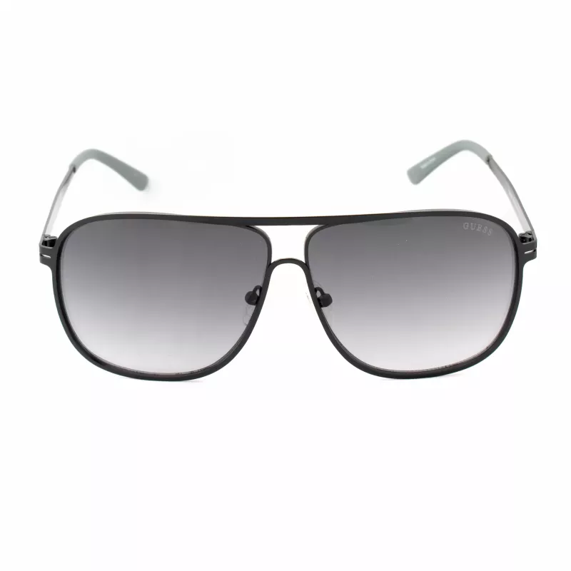 GUESS GF5025S-02B vyriški pilotiniai akiniai nuo saulės – juodas rėmelis, dūminiai pilki lęšiai, 61 mm