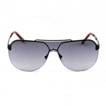 GUESS GF5053-0001B Vyriški stačiakampiai akiniai nuo saulės - juodas rėmelis, dūminiai lęšiai