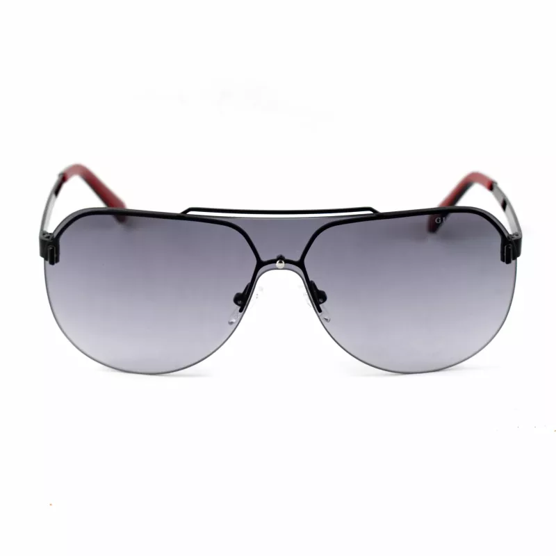 GUESS GF5053-0001B Vyriški stačiakampiai akiniai nuo saulės - juodas rėmelis, dūminiai lęšiai