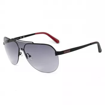 GUESS GF5053-0001B Vyriški stačiakampiai akiniai nuo saulės - juodas rėmelis, dūminiai lęšiai